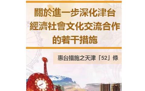 關(guān)於進一步深化津臺經(jīng)濟社會文化交流合作的若干措施