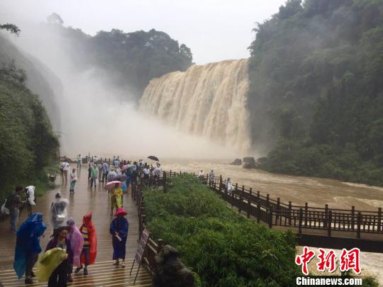 60余名臺商雨中觀黃果樹瀑布看好貴州旅遊發(fā)展前景