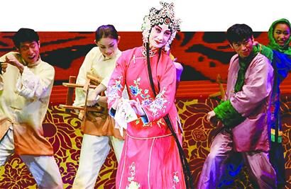 7月12日，山東藝術(shù)團(tuán)的演員在臺北表演山東地方戲聯(lián)唱。